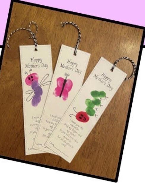 Mother's Day Thumbprint Bookmarks - Etsy