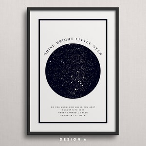 Classic Star Map Print, Night We Met Anniversary Gift, Night Sky Print, Star Map Poster, Wedding Gift, Constellation Sky, Personalised Gift