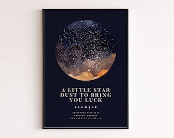 Star Map by Date, Night We Met Anniversary Gift, Night Sky Print, Star Map Poster, Kids Star Map, Constellation Print, Personalised Gift