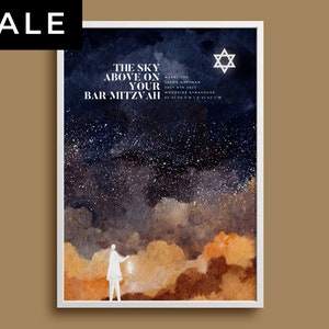 Impresión personalizada del mapa estelar de Bar Mitzvah, Mazel Tov, Regalo de Star David para la celebración de la ceremonia judía, Recuerdo de felicitaciones de la mayoría de edad