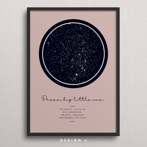 Carte des étoiles cadeau personnalisée Imprimer par date, Nuit où nous nous sommes rencontrés, Où tout a commencé, Affiche de la constellation du ciel étoilé, Carte du ciel nocturne