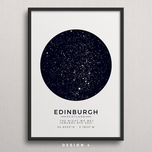 Stampa mappa stellare personalizzata, Regalo anniversario notte incontrato, Stampa cielo notturno, Poster mappa stellare, Regalo di nozze, Stampa costellazione, Regalo personalizzato