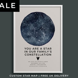 Regalo de papá, impresión de mapa estelar personalizada, regalo de arte de pared de póster a medida para la celebración familiar de mamá, papá, padre, abuelos, dios padre