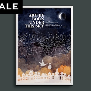 Le jour de votre naissance - carte des étoiles de naissance personnalisée, cadeau de carte du ciel personnalisée, étoile de bienvenue de votre petit garçon, carte des étoiles de naissance souvenir