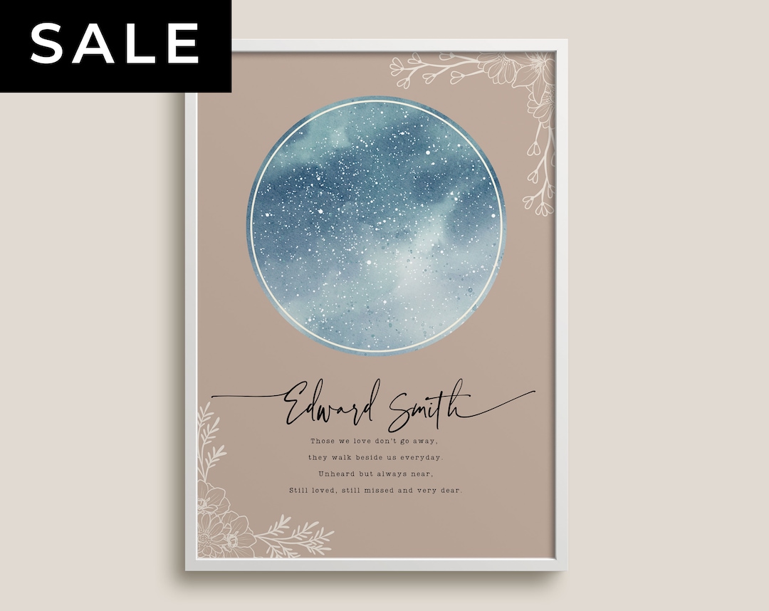 Memorial Star Map Print: Loss of Loved One Remembrance Gift - Etsy