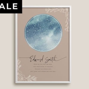 Memorial Personalisierte Sternenkarte Druck Geschenk, Verlust von Mama, Papa, Grandad, Oma, Eltern, Schönes Erinnerungs zitat, Nachdenkliches Geschenk, um Ihnen Sorge zu zeigen