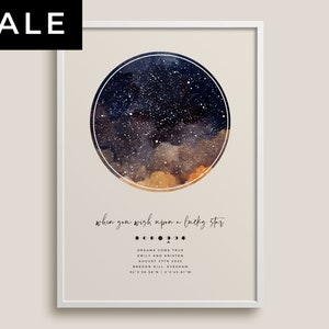 Custom Star Map Print, Night We Met Anniversary Gift, Night Sky Print, Star Map Poster, Wedding Gift, Constellation Print, Personalised Gift