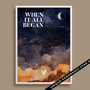Chérissez votre moment spécial avec une impression personnalisée de carte des étoiles - Cadeau de mariage, de fiançailles ou d’anniversaire unique, carte de constellation, art de la carte des étoiles