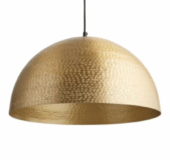 Hammered Brass Dome Light Fixturesbrass Dome Pendant Etsy
