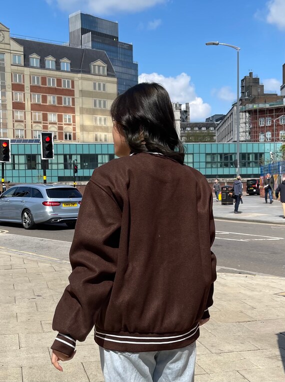 All Brown Varsity Jacket for Her One Size American Vintage - Etsy