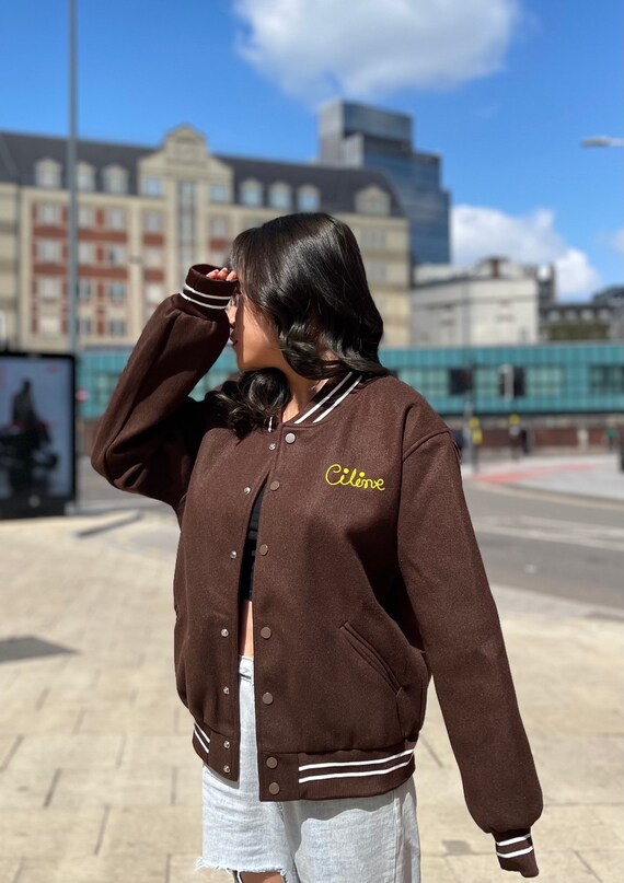 All Brown Varsity Jacket for Her One Size American Vintage - Etsy
