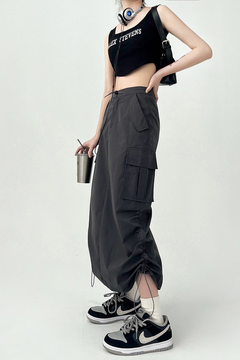 Ultimate Grey Drawstring Midi Skirt