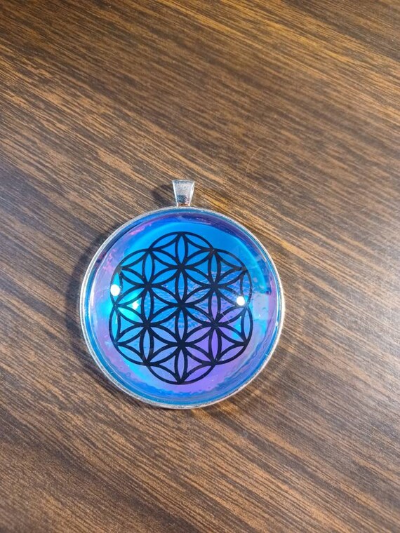 Sacred geometry glass pendant best sale