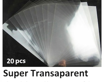 20X Película adhesiva transparente de doble cara con soporte transparente A4/A3 Más tamaños