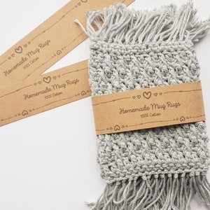 PRINTABLE (Heart Beat Template), Mug Rug Tags / Wrap Labels - DIY product tags for hand made Mug Rugs. Downloadable pdf.