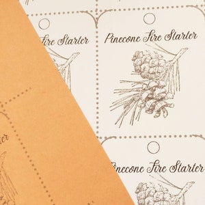 PRINTABLE (Pinecone Template 12 per) Gift Tags / Wrap Labels - DIY product tags for hand made items. Downloadable pdf.
