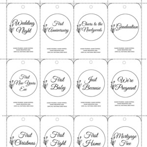 PRINTABLE (Occasions Template 12 per), Gift Tags / Wrap Labels - DIY product tags for handmade items.