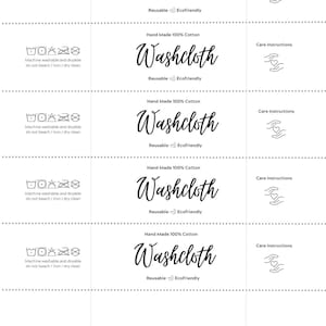 Verpakkingslabel washandje: gehaakte labels van gebreide stof (digitale download)