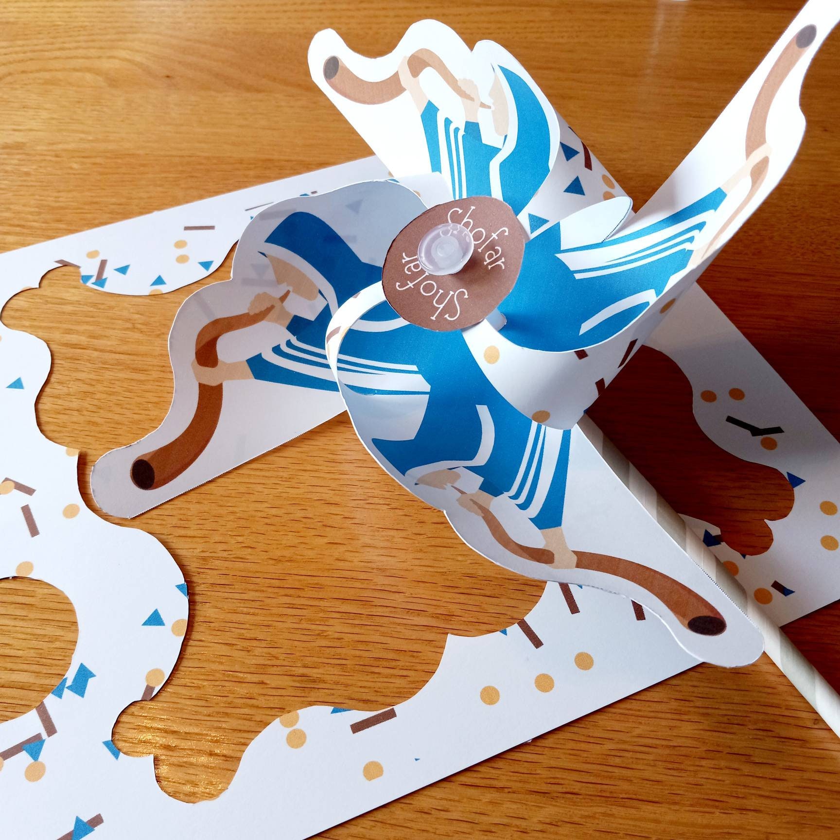 Pinwheel Blowing the Shofar New Moon Sighting Digital Download Etsy