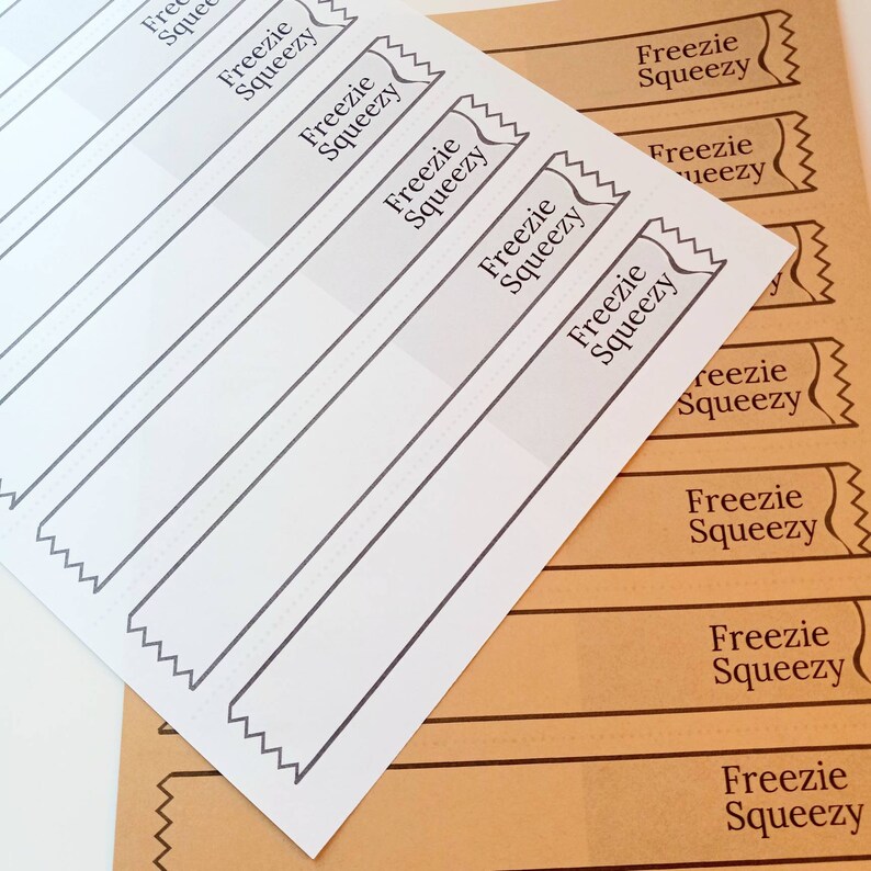 PRINTABLE freezie Template, Freezie Sleeve Inserts / Wrap Labels Insert ...