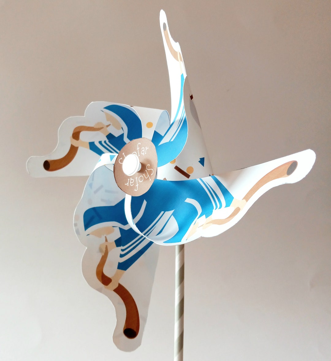 Pinwheel Blowing the Shofar New Moon Sighting Digital Download 2 Files