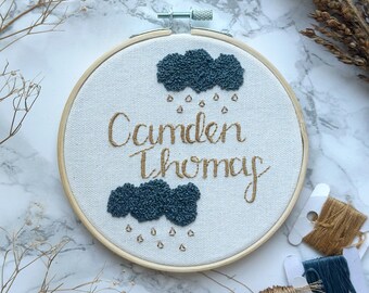 Custom Name Embroidery Hoop | Custom Baby Name Embroidery | Custom Baby Shower Gift | Baby Name Wall Art | Baby Name Embroidery Gift
