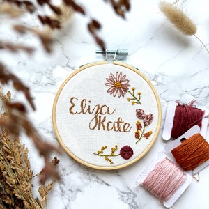 Custom Name Embroidery Hoop | Custom Baby Name Embroidery | Custom Baby Shower Gift | Baby Name Wall Art | Baby Name Embroidery Gift