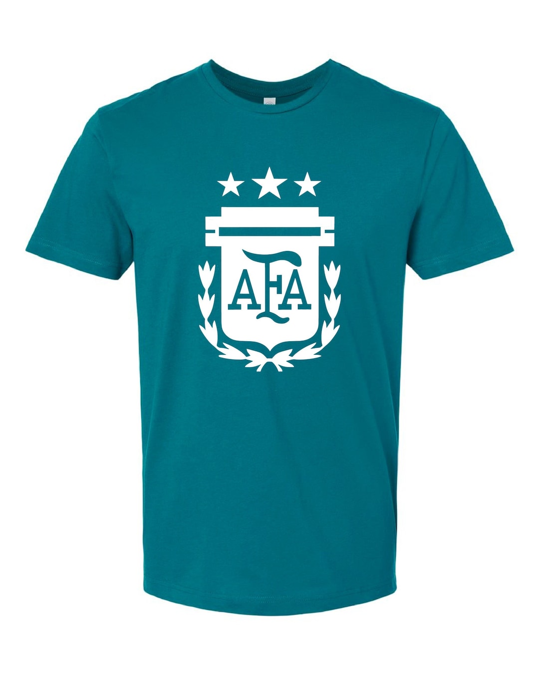 New Caps  Argentina AFA 10 Cotton Tee - 3 Stars Soccer Shirt
