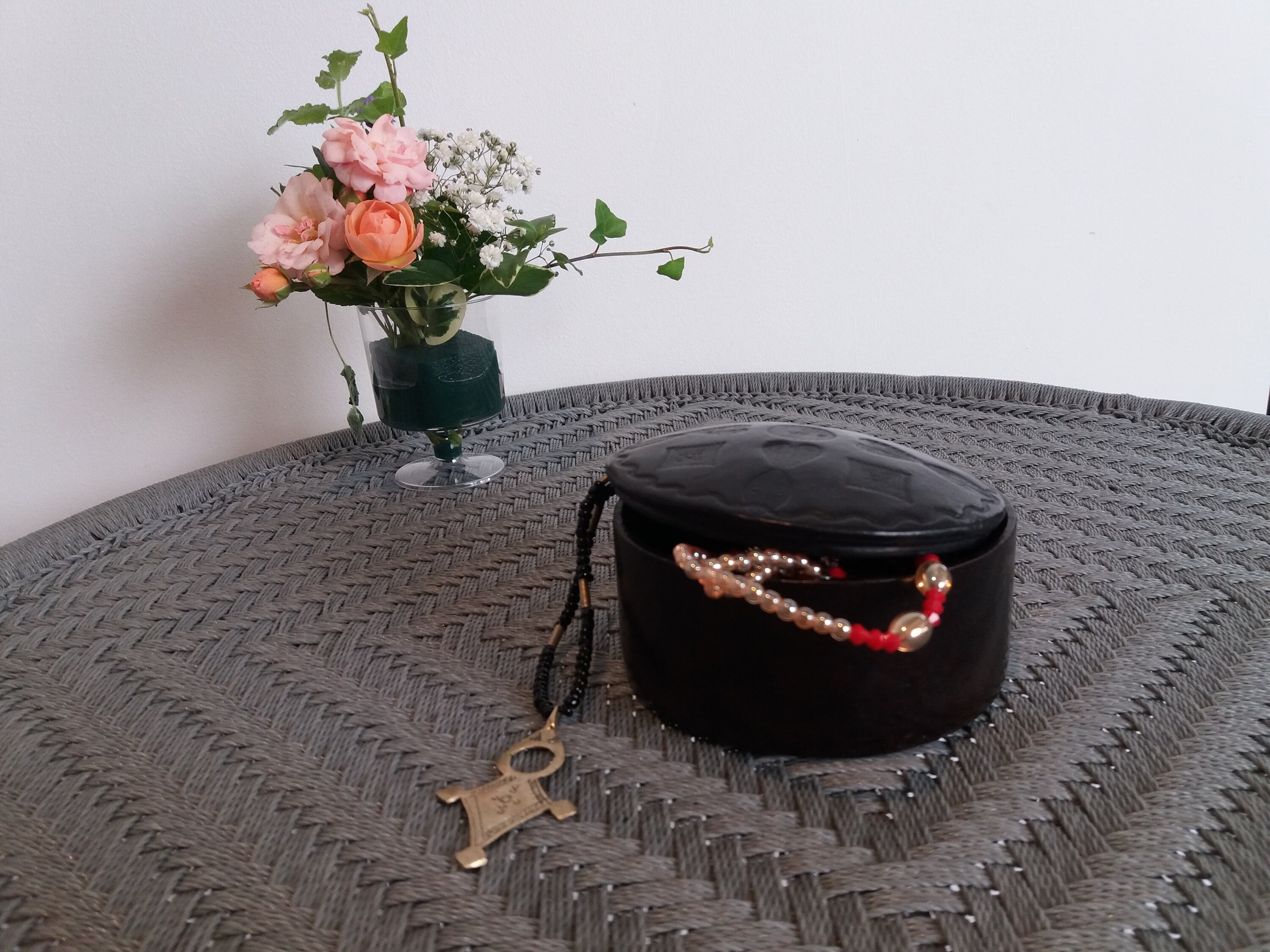 Boite à Bijoux en Cuir Noir