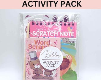 Kids Wedding Activity Pack, Puzzle, Scratch Note, Stickers