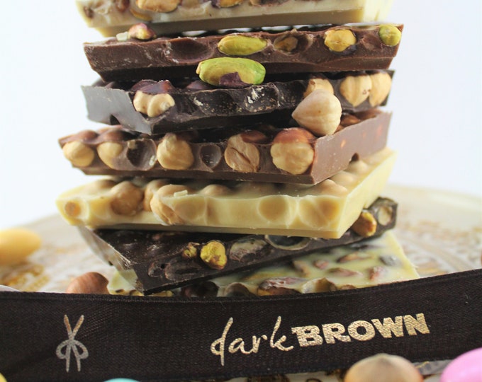Natural chocolate Bar, Nuts Bar handmade chocolates, Dark, Milk and White Chocolate 500 Gram / 17.64 oz