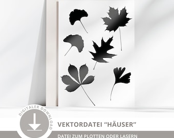 Plotterdatei Blätter SVG, PNG, Datei zum Plotten, Naturmotiv, Vektordatei, Digitaler Download