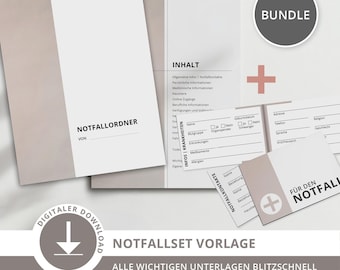 Bundle - Emergency Folder to Fill Out & Emergency Card – Emergency Preparedness | Emergency ID Card, ICE Card, Preparedness Folder Download