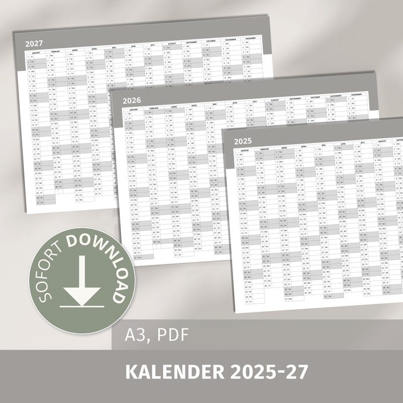 If calendar 2025 2026 Etsy.de