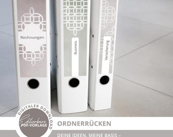 Folder spine, folder label template, digital folder labels
