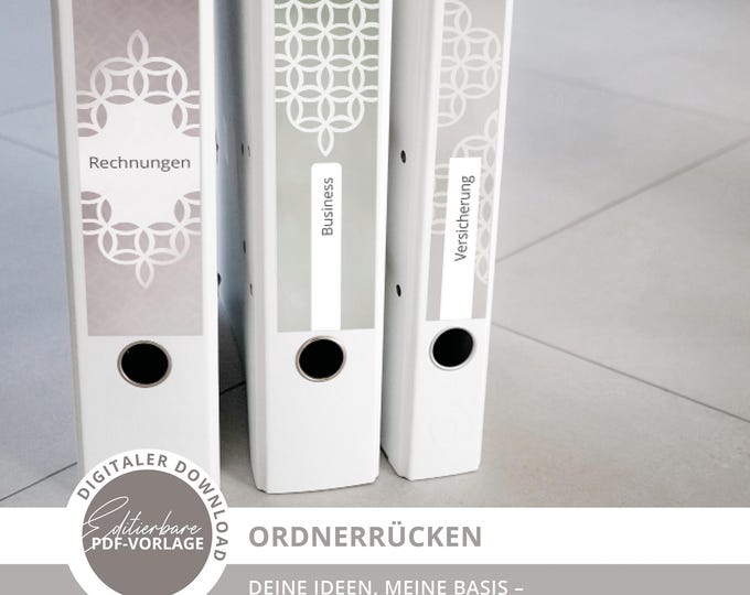 Ordnerrücken, Ordner Beschriften Vorlage, Digitale Ordnerschilder - Etsy