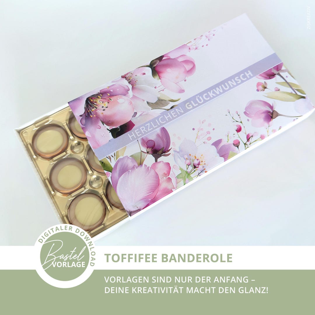 Banderole Template for Toffifee Lilac Flowers | DIY Gift Wrapping ...