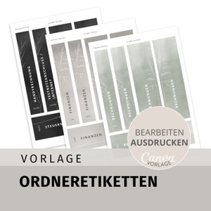 High quality folder spine labels - Canva template