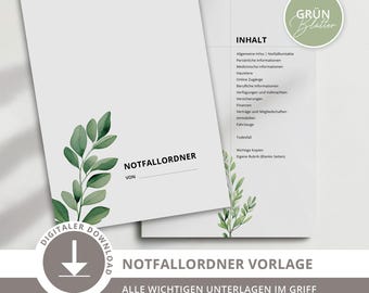 Emergency folder template PDF sheets | 60 printable pages including spine and dividers | Organize documents