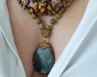 ネックレス・ペンダント Mixed Stone Statement Necklace $_32.JPG?set_id=880000500F