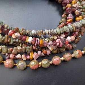 Stick Necklace with Mixed Stones