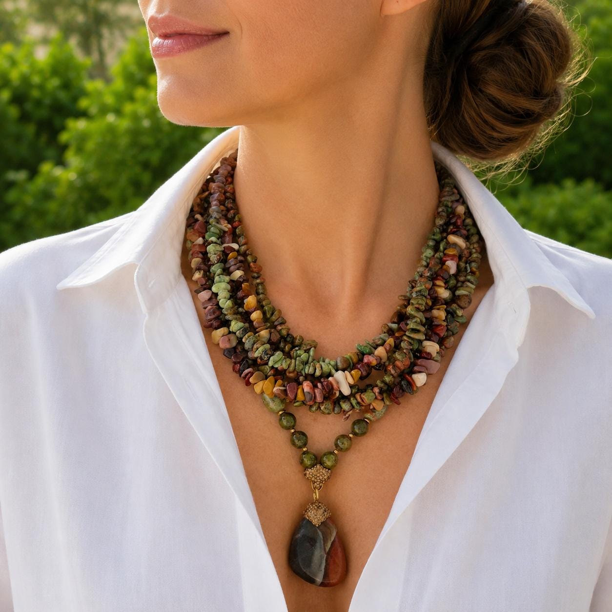 MIX STONE NECKLACE/ネックレス MIX STONE JIEDA AND MIXストーン