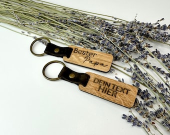 Schlüsselanhänger aus Holz mit individuellen Text - Graviert mit Namen - Schlüsselanhänger