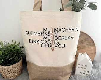 Bag - shopping bag - jute bag aunt - gift idea for aunt - best aunt - gift aunt bag