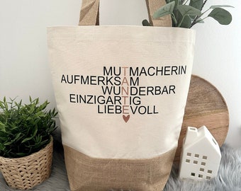 Bag - shopping bag - jute bag aunt - gift idea for aunt - best aunt - gift aunt bag