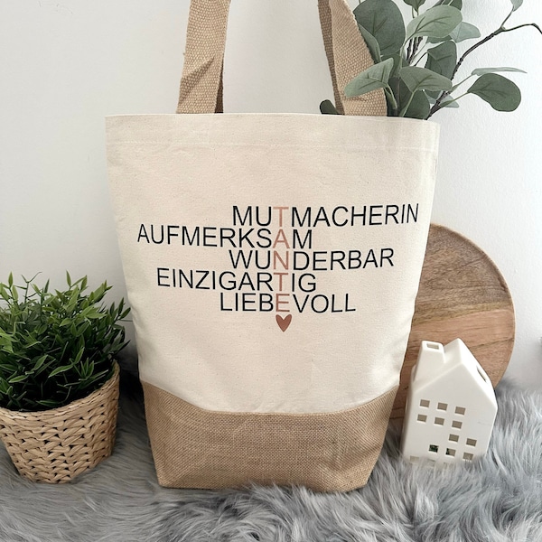 Tasche -  Einkaufstasche - Jutetasche Tante  - Geschenkidee für Tante - Beste Tante - Geschenk Tante Tasche