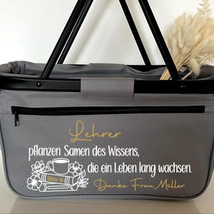 Winkelmandje voor de leraar - Cadeau voor de leraar - Afscheidscadeau - Beste leraar - Gepersonaliseerd cadeau voor de leraar - Cadeaumand voor de leraar