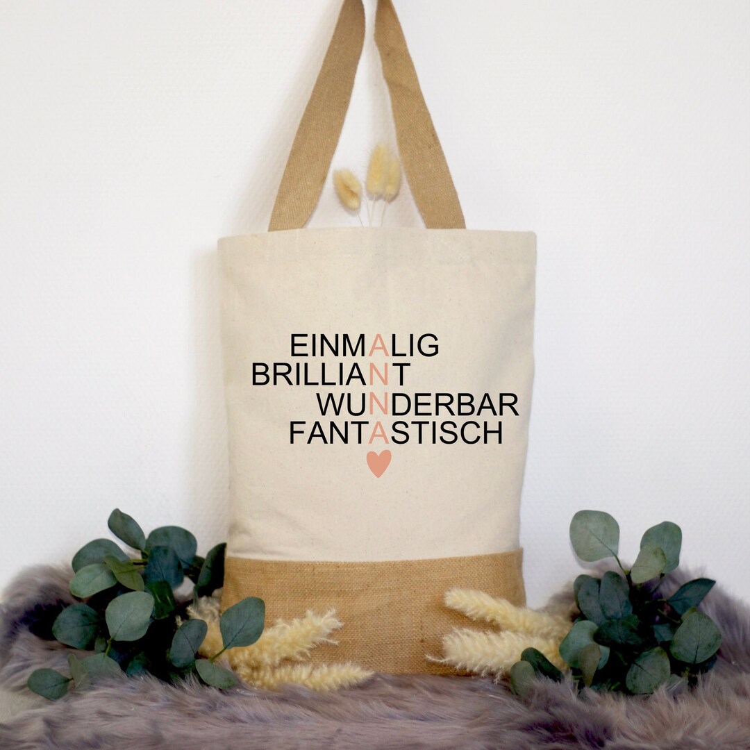 Jutetasche Mit Schlüsselanhänger Set - Nachhaltiges Geschenk Für Frauen