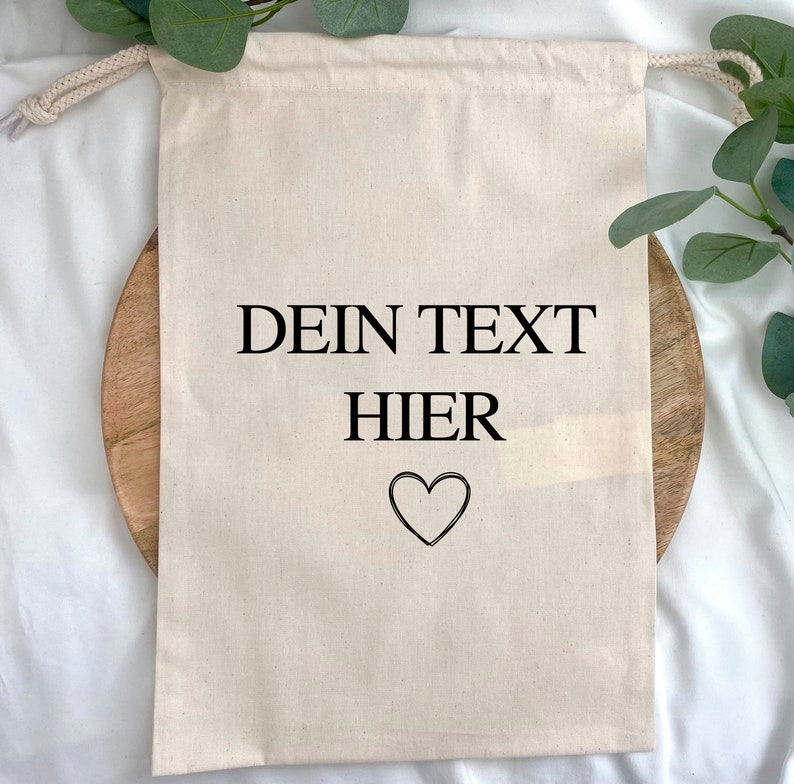 Personalisierter Geschenkbeutel Beutel mit Wunschmotiv Geschenkverpackung Stoffbeutel mit personalisierung Bild 4