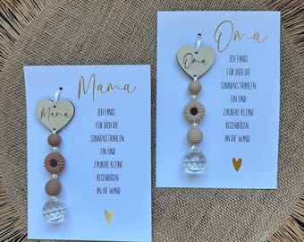 Sonnenfänger Oma - Muttertagsgeschenk Oma - Oma Geschenk - Muttertag Oma - Oma Geburtstag - Sonnenfänger mit Karte